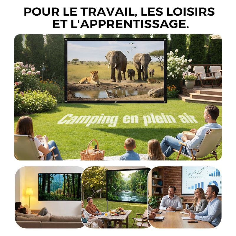 🔥 50% DE RÉDUCTION ! ✨ Écran Projection Portable Extérieur - Pliable et Réglable, Qualité 4K, Soirée Cinéma en Plein Air 🎬🌌