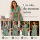 🔥DERNIER JOUR : 50 % DE RÉDUCTION🌞💃Robe midi à manches courtes et col en V, boutonnée, pour femme