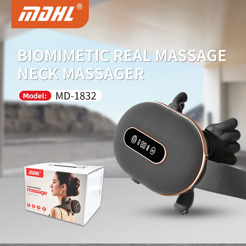 💆‍♂️50% DE RÉDUCTION !⏳Oreiller Masseur pour la Nuque - 3 Vitesses de Massage et Chaleur Thérapeutique, Soulage les Douleurs Cervicales et le Stress🔥✨