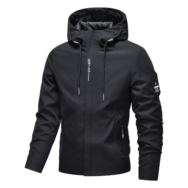 📢📢 65% DE RÉDUCTION ! ✨Veste à capuche zippée, coupe-vent et imperméable, couleur unie, pour homme
