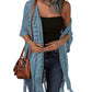 🌸🦋🌼 OFFRE LIMITÉE 50% DE RÉDUCTION! Poncho/Pareo Bohème en Maille Ajourée pour Femme – Ouverture Devant avec Pompons et Franges, Tissu Léger, Idéal pour les Jours Ensoleillés, les Vacances et le Quotidien Chic ✨🎶