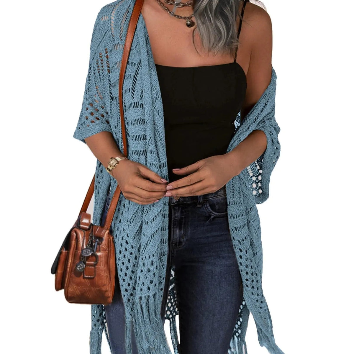 🌸🦋🌼 OFFRE LIMITÉE 50% DE RÉDUCTION! Poncho/Pareo Bohème en Maille Ajourée pour Femme – Ouverture Devant avec Pompons et Franges, Tissu Léger, Idéal pour les Jours Ensoleillés, les Vacances et le Quotidien Chic ✨🎶