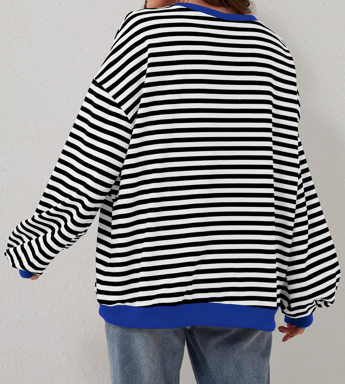 🔥49% de réduction😲 - T-shirt à manches longues et col rond rayé à la mode pour femmes