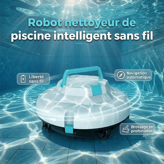 🤖70 % DE RÉDUCTION🌊 Robot nettoyeur de piscine | Sans fil · Puissance d'aspiration élevée · Navigation intelligente · Démarrage d'une simple pression · Panier filtrant facile à retirer