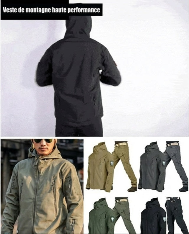 Ensemble veste et pantalon tactiques softshell pour homme