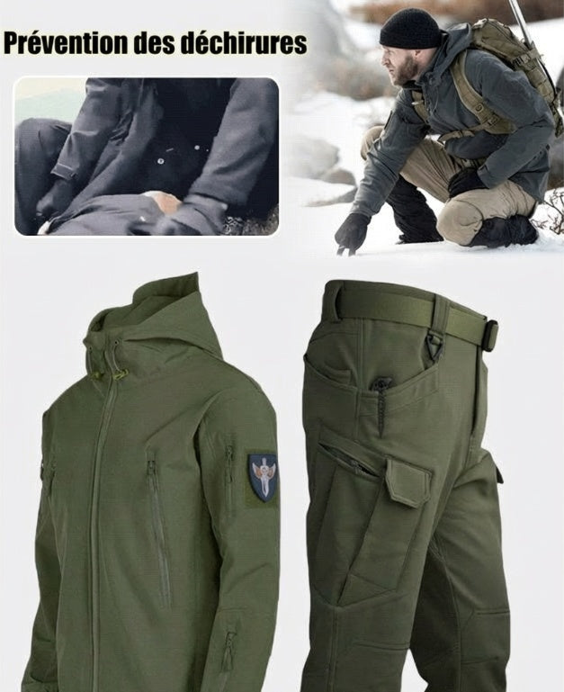 Ensemble veste et pantalon tactiques softshell pour homme