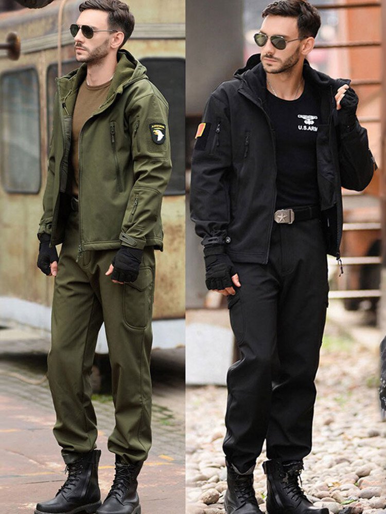 Ensemble veste et pantalon tactiques softshell pour homme