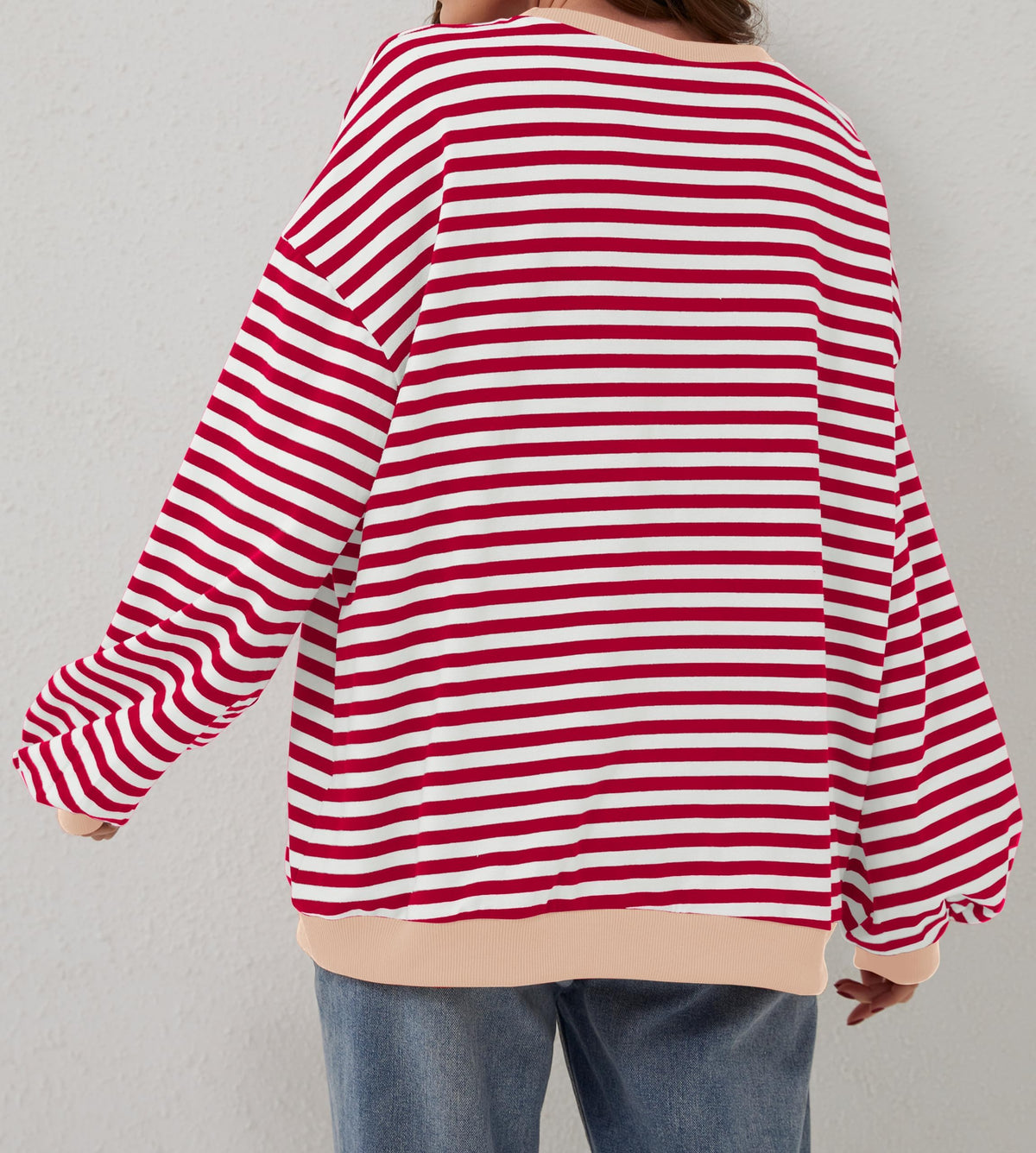 🔥49% de réduction😲 - T-shirt à manches longues et col rond rayé à la mode pour femmes