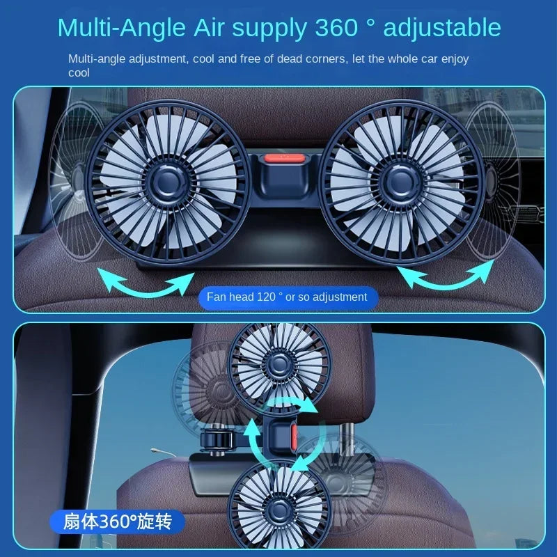 🔥Hot Sale 50% Off🔥Ventilateur de refroidissement pour dossier de siège de voiture, rotation à 360 degrés