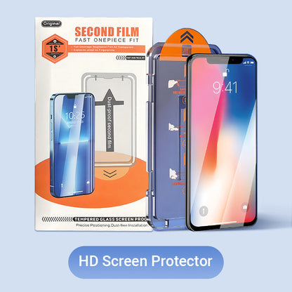 🎉VENTE CHAUDE🎉 Protecteur d’écran en verre trempé 4K HD / anti-espion avec installation auto-élimination de la poussière pour iPhone