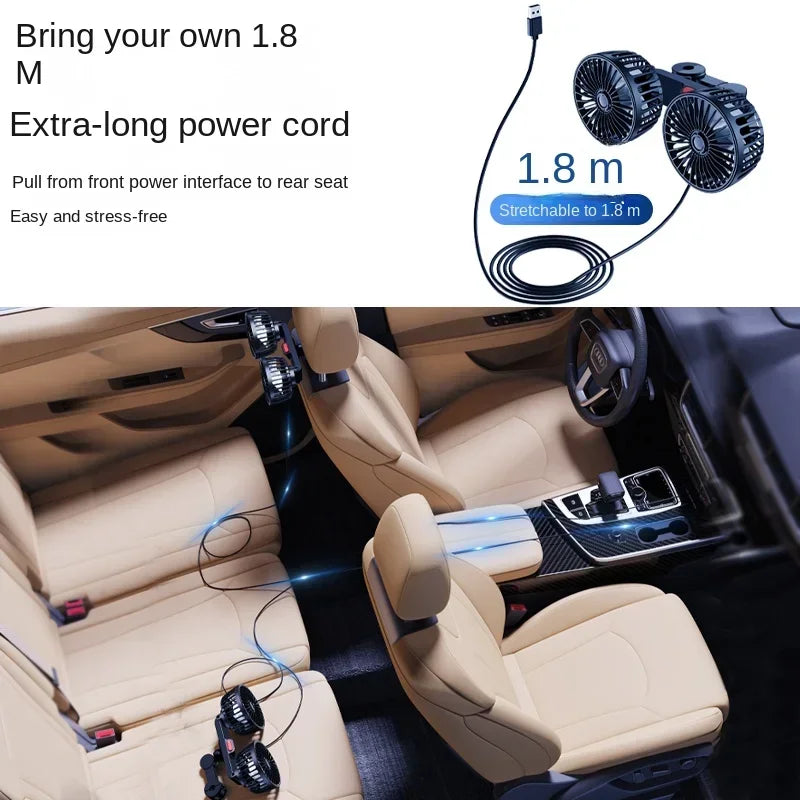 🔥Hot Sale 50% Off🔥Ventilateur de refroidissement pour dossier de siège de voiture, rotation à 360 degrés