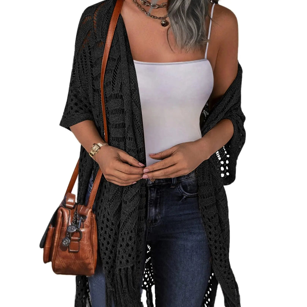 🌸🦋🌼 OFFRE LIMITÉE 50% DE RÉDUCTION! Poncho/Pareo Bohème en Maille Ajourée pour Femme – Ouverture Devant avec Pompons et Franges, Tissu Léger, Idéal pour les Jours Ensoleillés, les Vacances et le Quotidien Chic ✨🎶