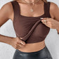 🏆 Dernier jour, 60 % de réduction ! 💐 Débardeurs thermiques à encolure en U pour femmes avec soutien-gorge intégr