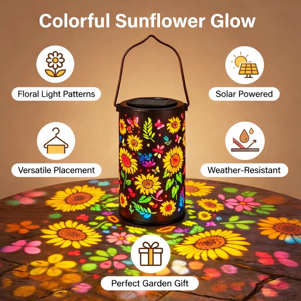 🔥OFFRE SPÉCIALE : 50 % DE RÉDUCTION🌞Lanterne solaire de jardin « Sunflower Glow » aux couleurs vives