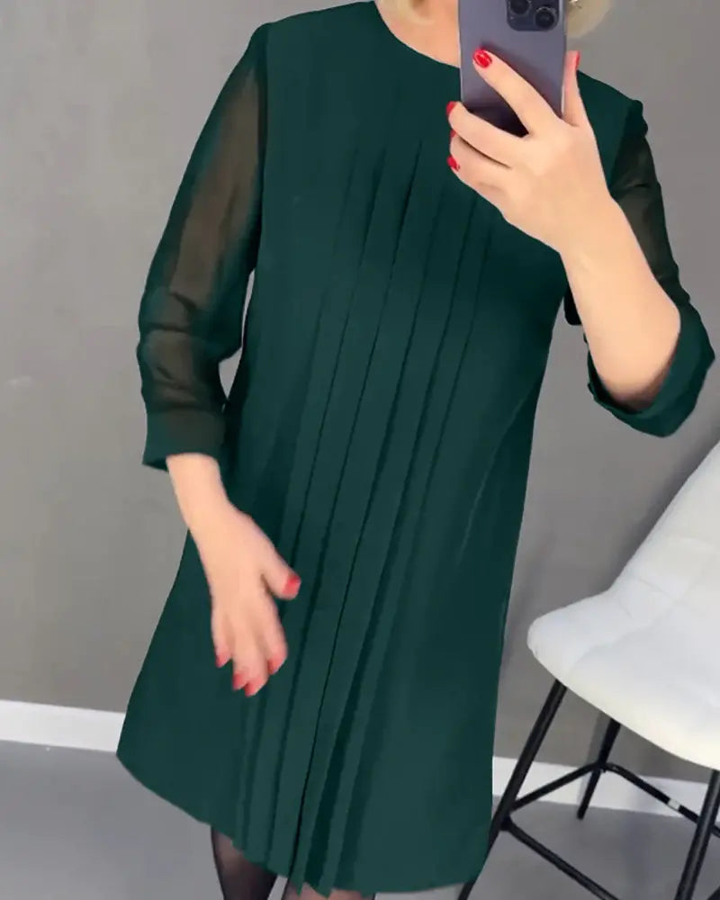 💃Nouvelle robe droite à manches moyennes