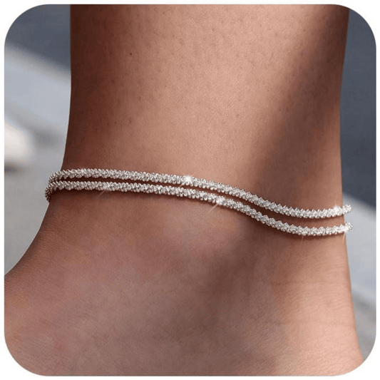 💜Délicat bracelet de cheville étanche en couches