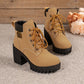 🔥【35-42】 👢✨Nouveauté automne 2025 : bottines pour femmes à talons épais et compensés — modèle rétro à lacets