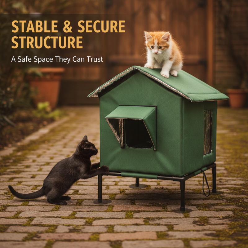🐱 PROMO LIMITÉE 50% DE RÉDUCTION ! ✨ Maison pour Chat d‘Extérieur surélevée – Imperméable, Isolante, Stable et Pliable 🌧️