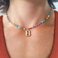 💜Collier avec Perles et Lettre pour Femme (A-Z)💜