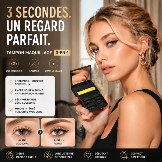 👁️🎀Kit 3 en 1 : eye-liner et tampon pour les cils inférieurs