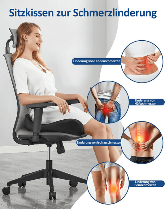 🔥💺Le coussin de siège en mousse à mémoire de forme le plus confortable de 2025 - Soulage les douleurs du dos et du coccyx !