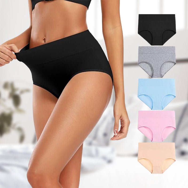 💥Achetez-en 1, obtenez-en 4 gratuitement💕Culotte taille haute en coton pour femmes, grande taille, rehaussant les hanches