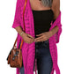 🌸🦋🌼 OFFRE LIMITÉE 50% DE RÉDUCTION! Poncho/Pareo Bohème en Maille Ajourée pour Femme – Ouverture Devant avec Pompons et Franges, Tissu Léger, Idéal pour les Jours Ensoleillés, les Vacances et le Quotidien Chic ✨🎶