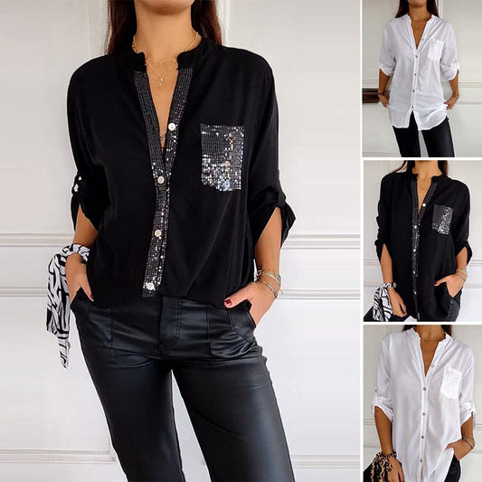 🔥Summer Sale🔥2024 Sequins Casual Patchwork Top