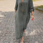 👗49% de réduction✨ Robe décontractée à col en V en coton et lin