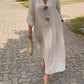 👗49% de réduction✨ Robe décontractée à col en V en coton et lin