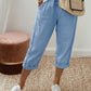 Pantalon d'été capri pour femme avec détails en dentelle