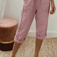 Pantalon d'été capri pour femme avec détails en dentelle
