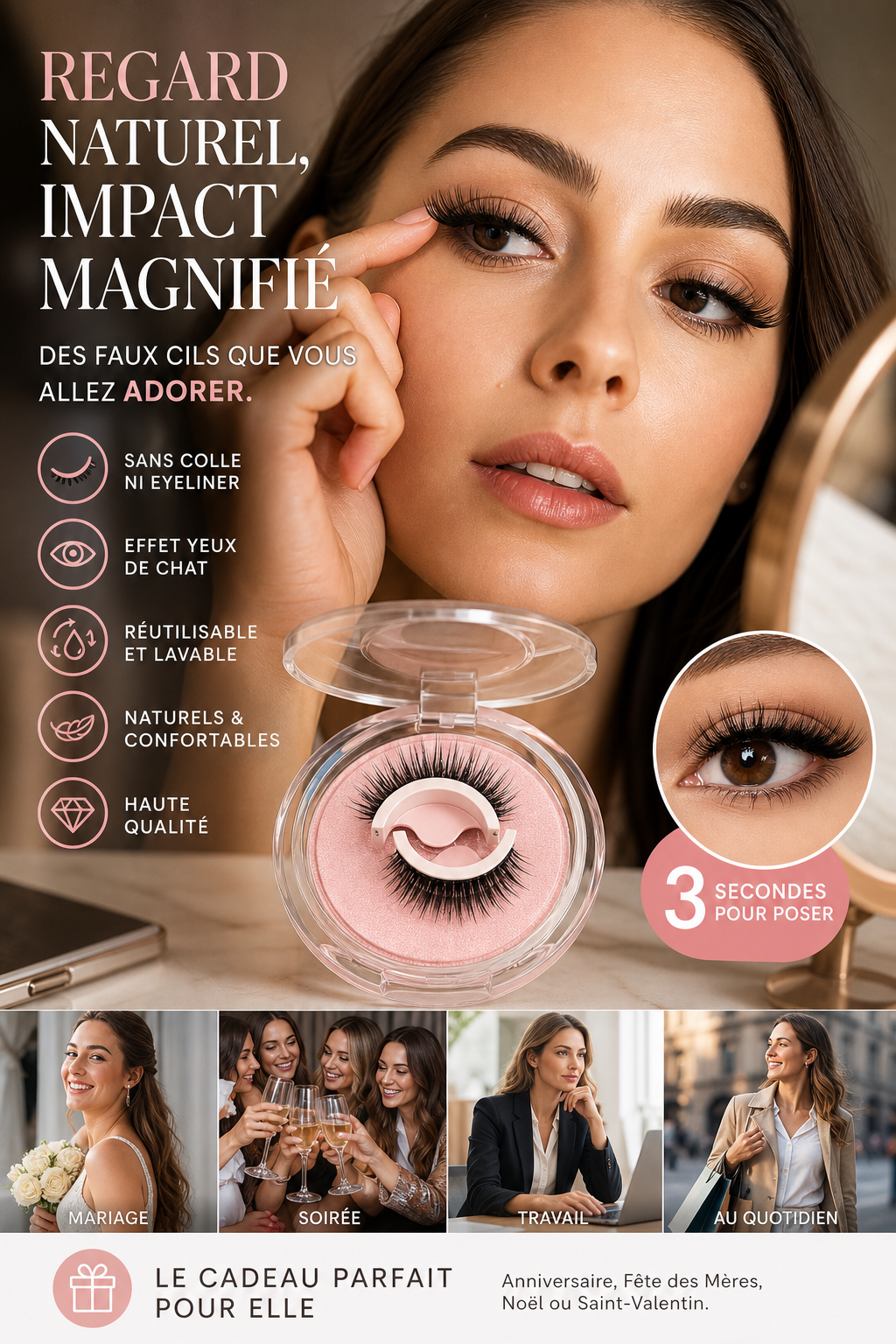 -50% Aujourd’hui 💦✨ Faux Cils Auto-Adhésifs Waterproof
