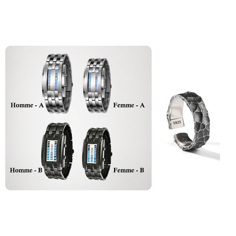 ⌚✨⚡ PROMO LIMITÉE -50% ! Montre Binaire Homme – Affichage LED Bleue, Bracelet Acier Inox, Sportif & Élégant (Style Moderne)