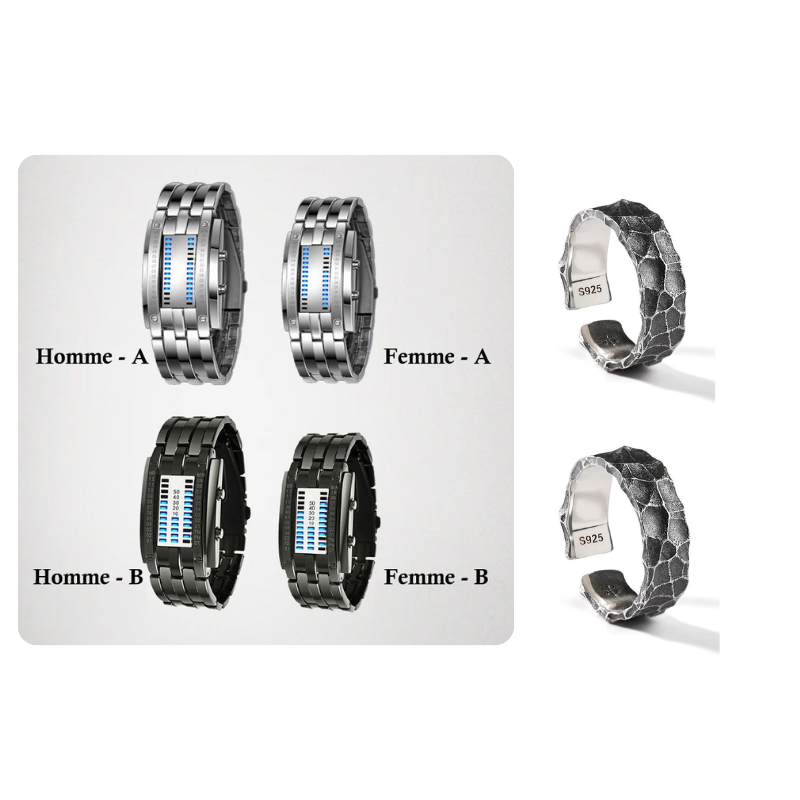 ⌚✨⚡ PROMO LIMITÉE -50% ! Montre Binaire Homme – Affichage LED Bleue, Bracelet Acier Inox, Sportif & Élégant (Style Moderne)