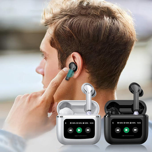 🎉Écouteurs Bluetooth à réduction de bruit 【Écran tactile couleur multifonctionnel】