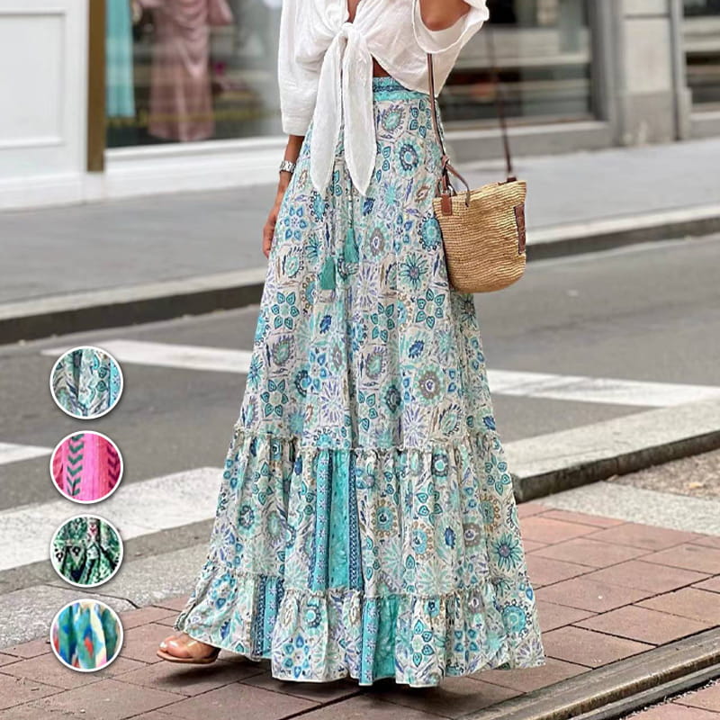 Hot sale 50% discount🔥Summer holiday printed half long skirt