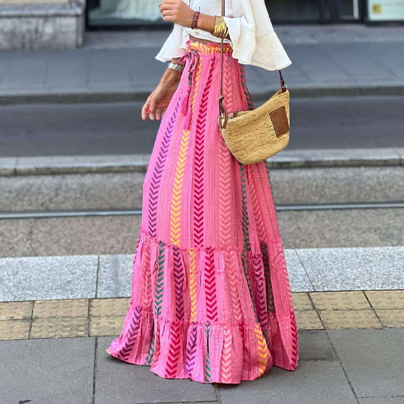 Hot sale 50% discount🔥Summer holiday printed half long skirt