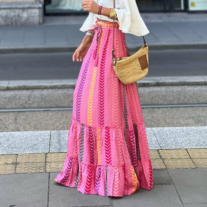 Hot sale 50% discount🔥Summer holiday printed half long skirt