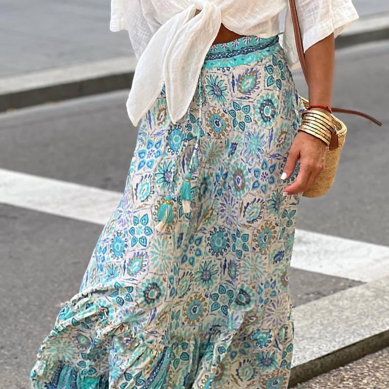 Hot sale 50% discount🔥Summer holiday printed half long skirt