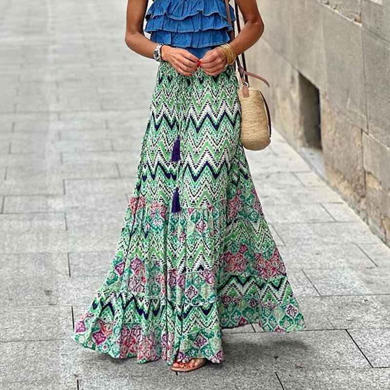 Hot sale 50% discount🔥Summer holiday printed half long skirt