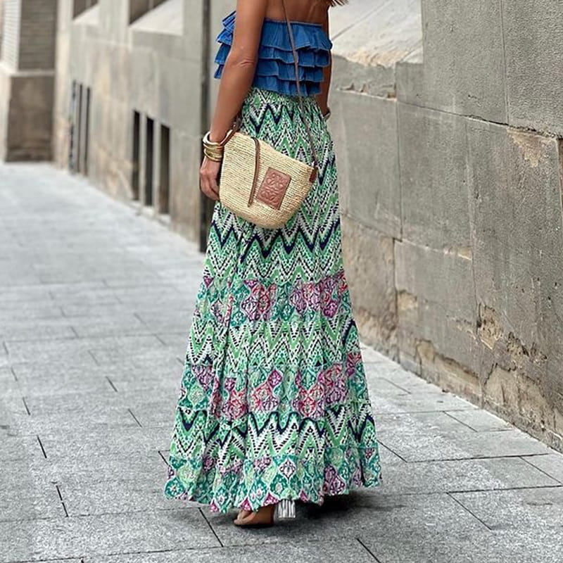 Hot sale 50% discount🔥Summer holiday printed half long skirt