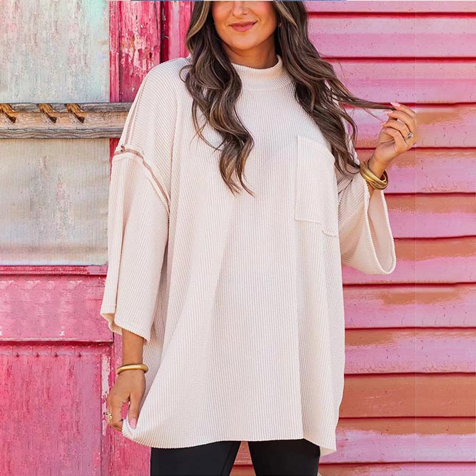 🌟2024 New High Neck Urban Ribbed Women's Top