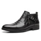 👞 Bottines en cuir avec fermeture éclair double face et extrémités pointues pour hommes