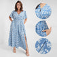 Livraison gratuite🌸Robe longue fendue à motif floral bohémien avec taille élastique pour femmes