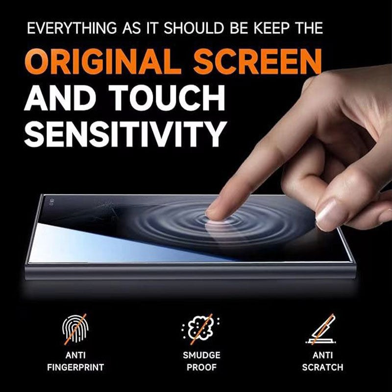 Protecteur d'écran en verre trempé HD / anti-pipe 4k avec installation de l'élimination de la poussière automatique pour Samsung
