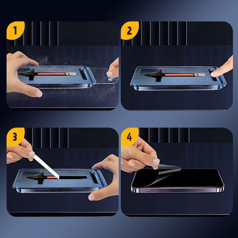 Protecteur d'écran en verre trempé HD / anti-pipe 4k avec installation de l'élimination de la poussière automatique pour Samsung