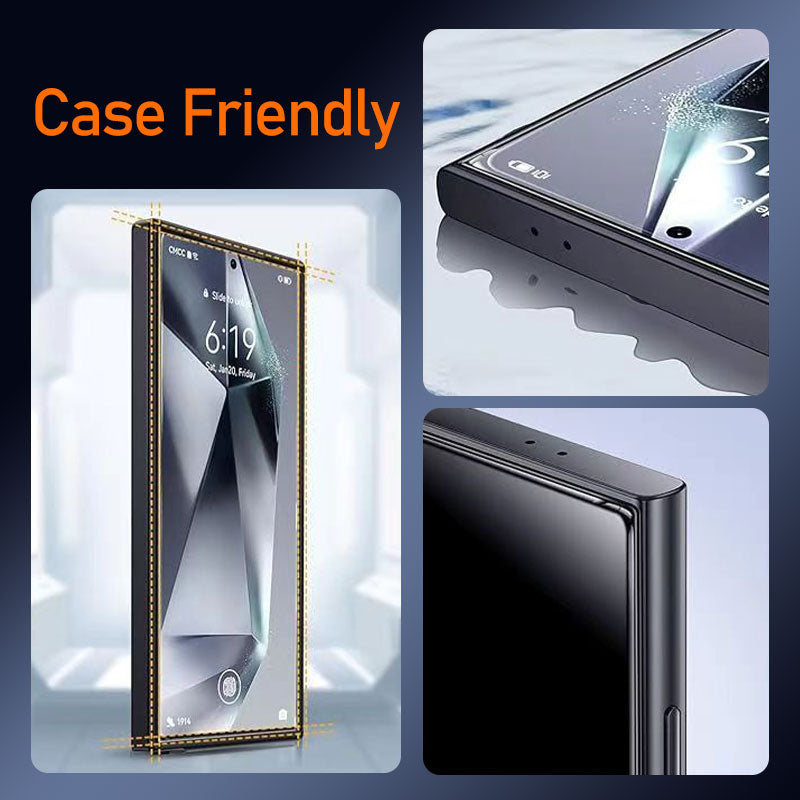 Protecteur d'écran en verre trempé HD / anti-pipe 4k avec installation de l'élimination de la poussière automatique pour Samsung