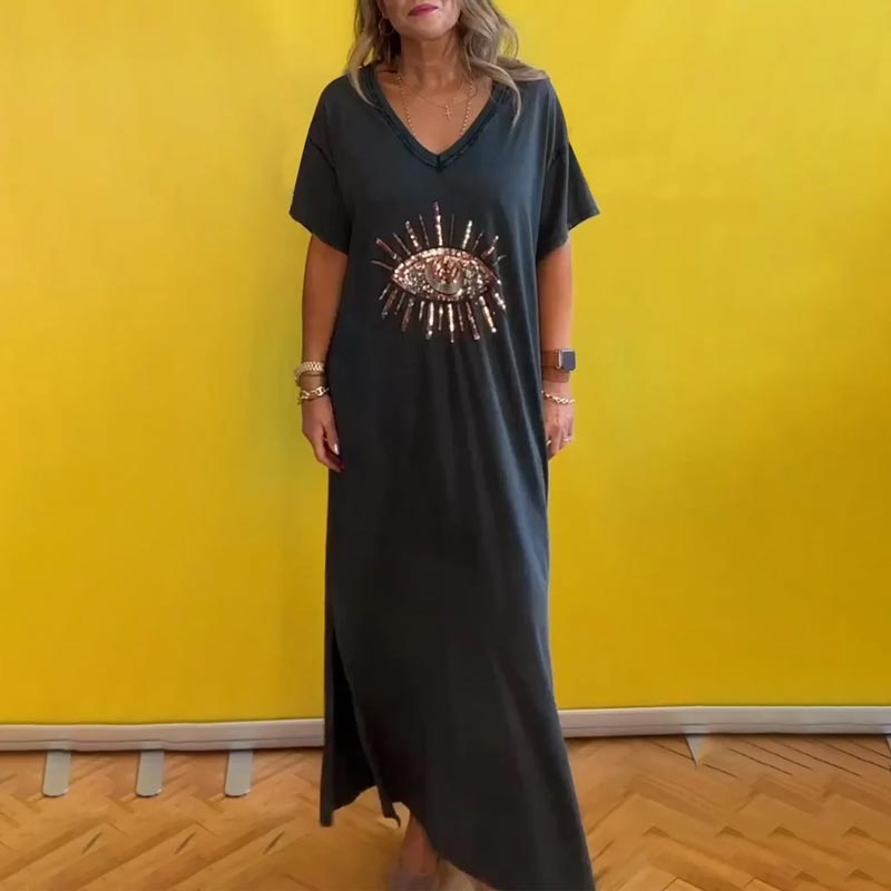 🔥Été à durée limitée - 40 % - Robe ample de couleur unie Devil's Eye pour femme