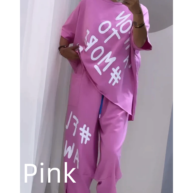 T-shirt et pantalon à deux pièces pour femmes décontractées